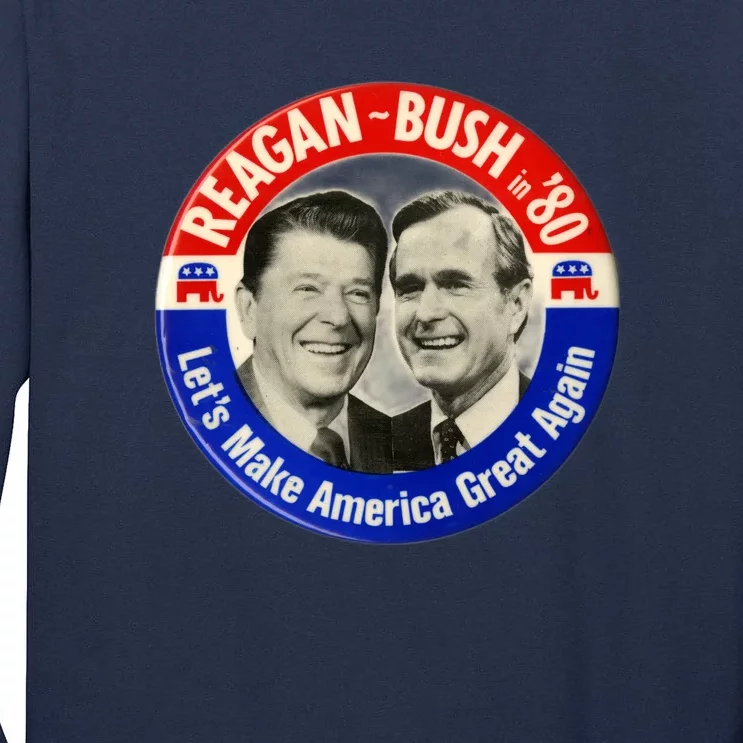 Reagan Bush 1980 Let's Make America Great Again Tall Long Sleeve T-Shirt