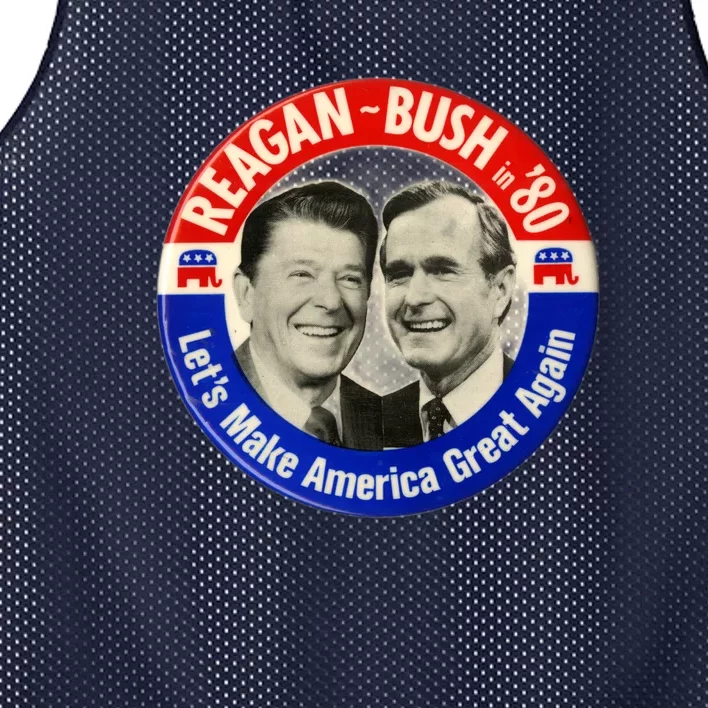 Reagan Bush 1980 Let's Make America Great Again Mesh Reversible Basketball Jersey Tank