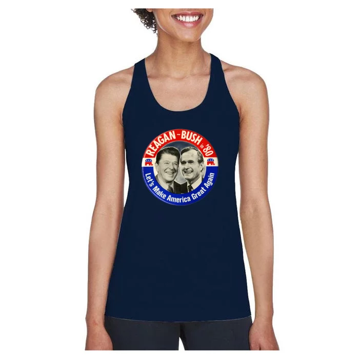 Reagan Bush 1980 Let's Make America Great Again Women's Racerback Tank