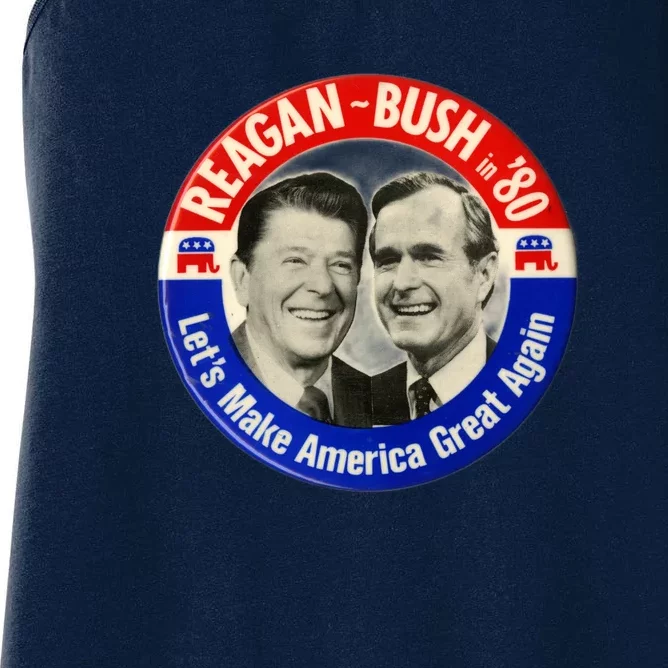 Reagan Bush 1980 Let's Make America Great Again Women's Racerback Tank