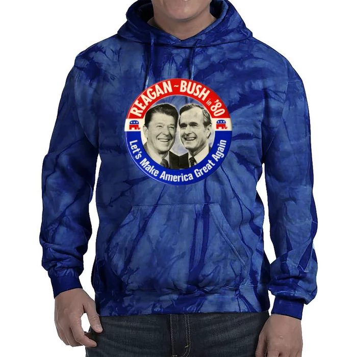 Reagan Bush 1980 Let's Make America Great Again Tie Dye Hoodie