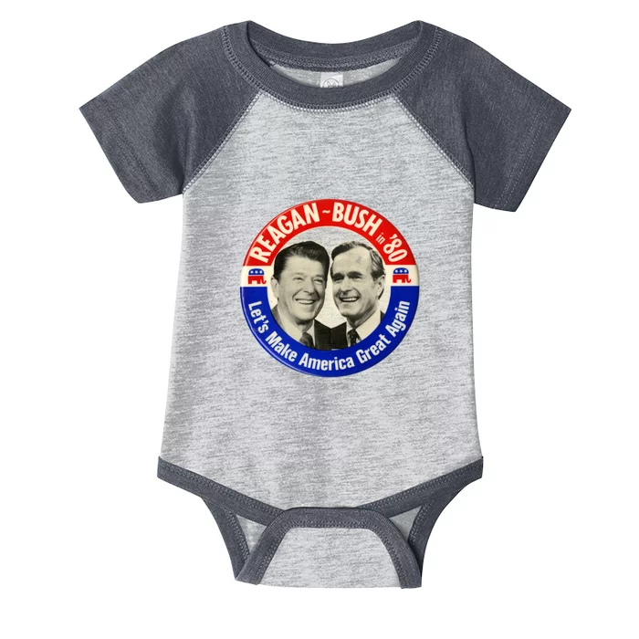 Reagan Bush 1980 Let's Make America Great Again Infant Baby Jersey Bodysuit