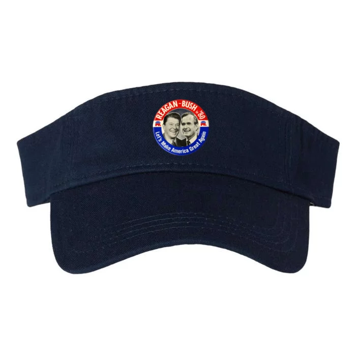 Reagan Bush 1980 Let's Make America Great Again Valucap Bio-Washed Visor