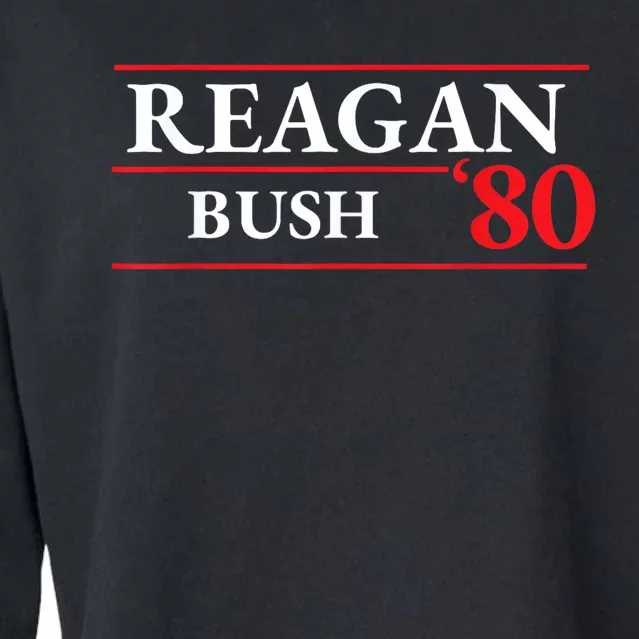 Reagan Bush 1980 Presidential Election Cropped Pullover Crew