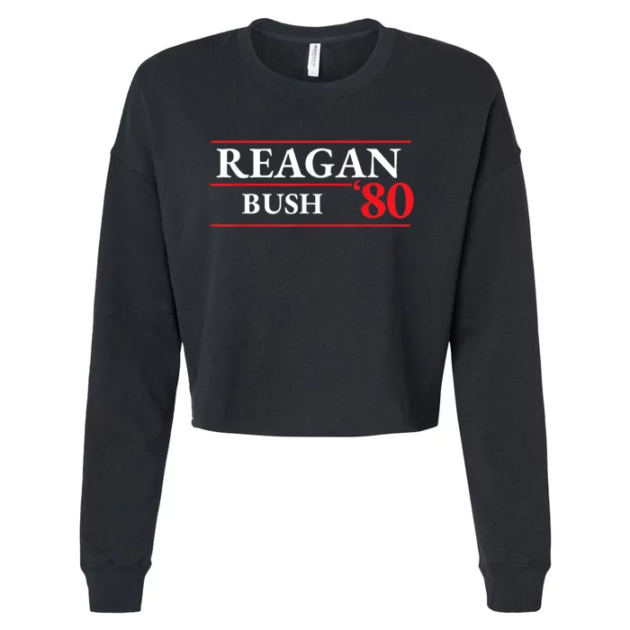 Reagan Bush 1980 Presidential Election Cropped Pullover Crew