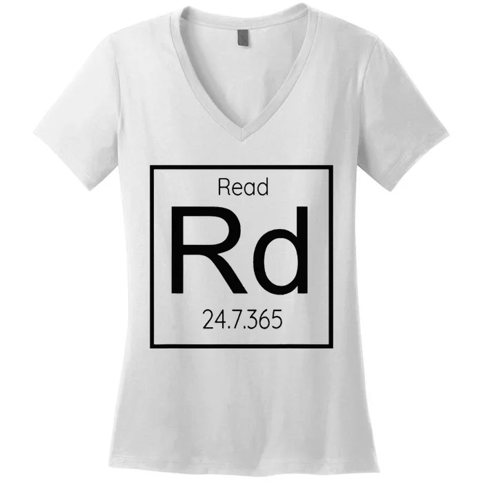 Read Books 247 Black Text Book Lover Women's V-Neck T-Shirt