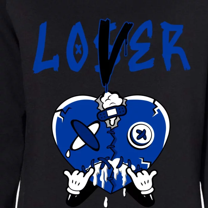 Racer Blue 5s Tee To Match Loser Lover Heart 5 Racer Blue Womens California Wash Sweatshirt