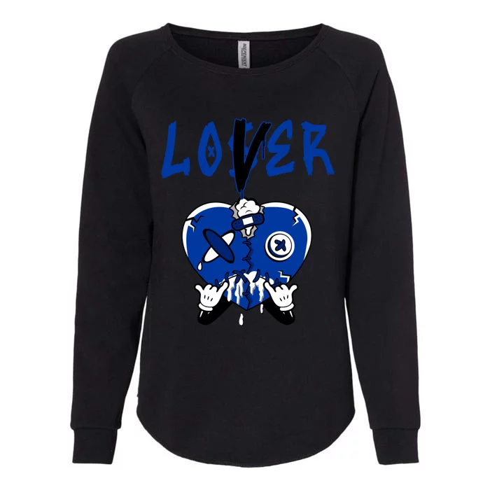 Racer Blue 5s Tee To Match Loser Lover Heart 5 Racer Blue Womens California Wash Sweatshirt