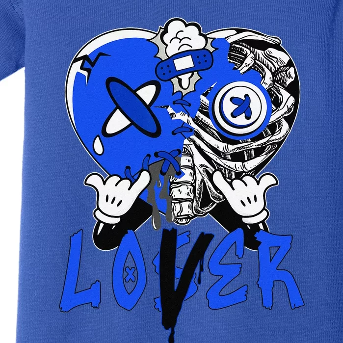 Racer Blue 5s Tee To Match Loser Lover Heart 5 Racer Blue Baby Bodysuit