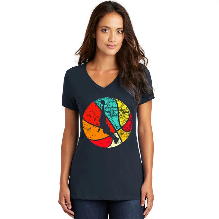 Retro Basketball 70s Women's V-Neck T-Shirt