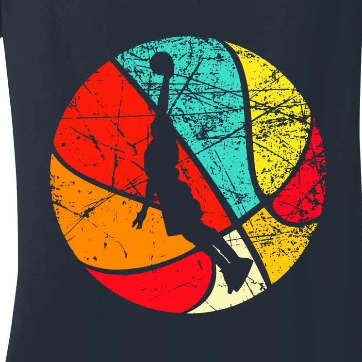 Retro Basketball 70s Women's V-Neck T-Shirt