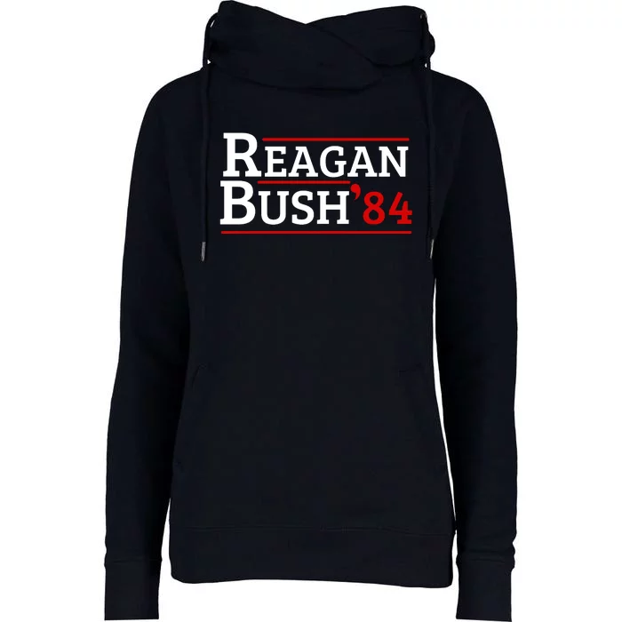 Reagan Bush 84 Womens Funnel Neck Pullover Hood