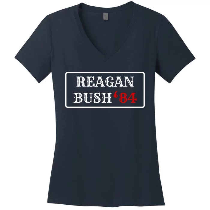 Reagan Bush 84 Women's V-Neck T-Shirt