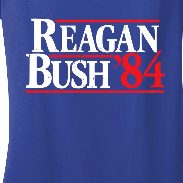 Reagan Bush 84 Women's V-Neck T-Shirt