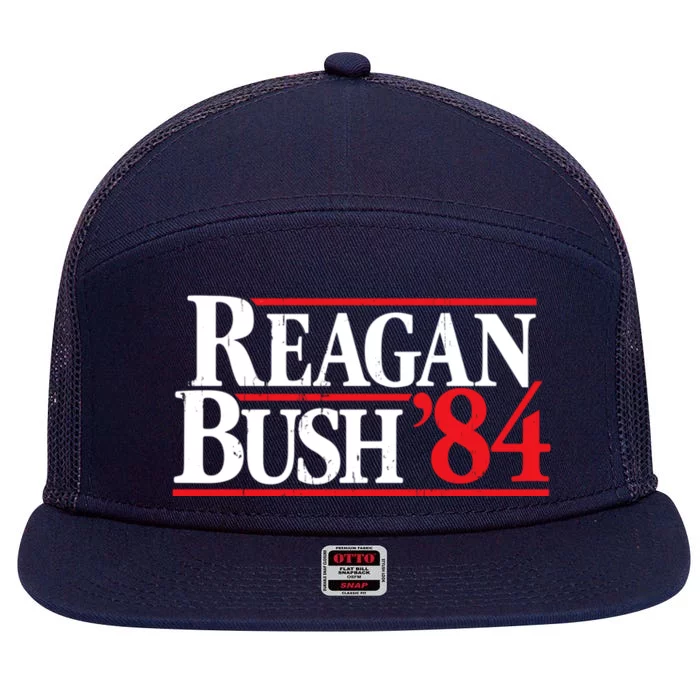 Reagan Bush 84 7 Panel Mesh Trucker Snapback Hat