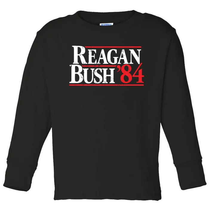 Reagan Bush 84 Vintage Republican Toddler Long Sleeve Shirt