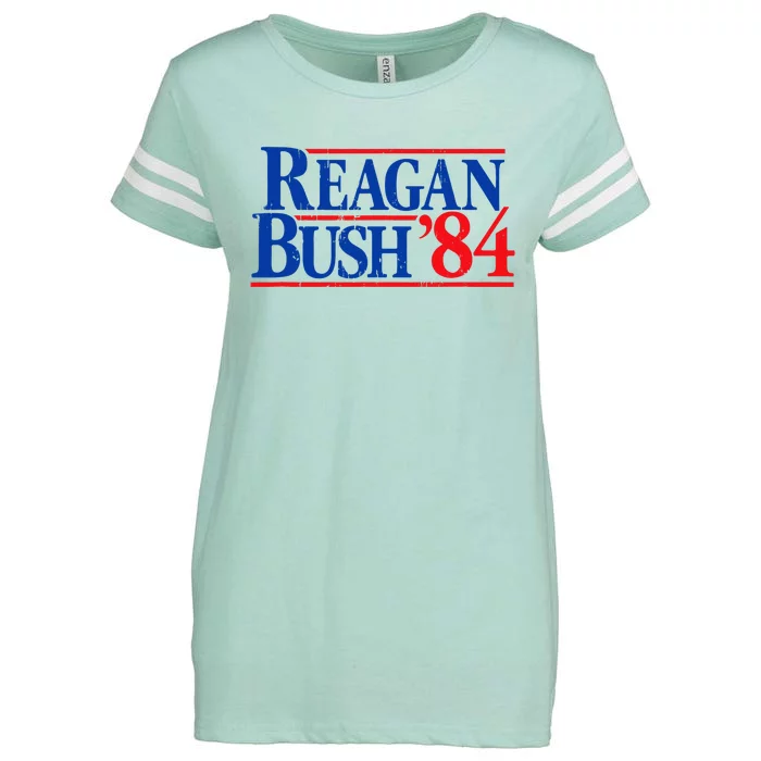 Reagan Bush 84 Vintage Republican Enza Ladies Jersey Football T-Shirt