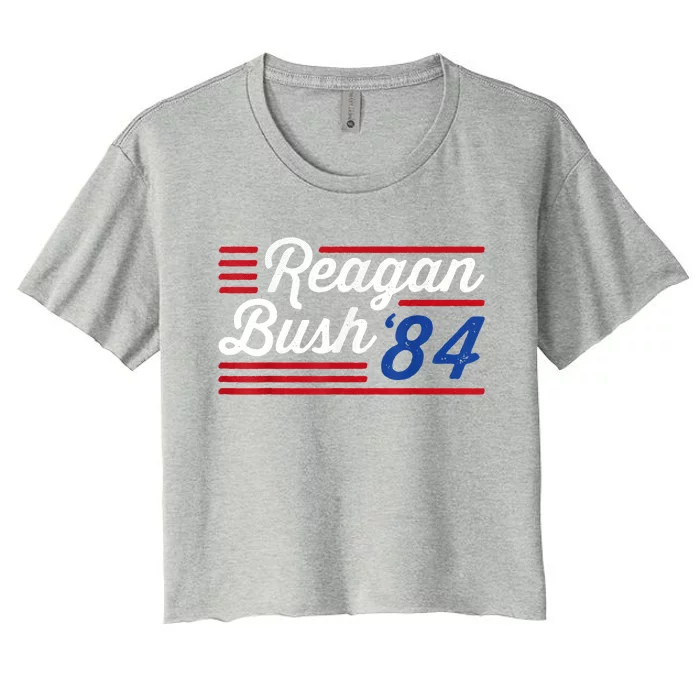 Reagan Bush 84 Conservative Republican Women's Crop Top Tee