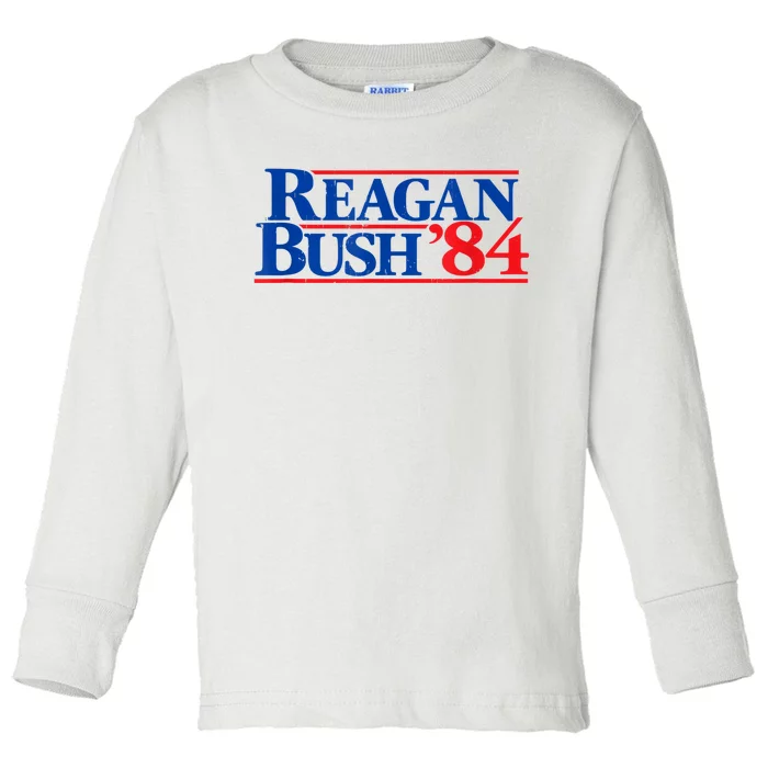 Reagan Bush '84 Vintage Republican Toddler Long Sleeve Shirt