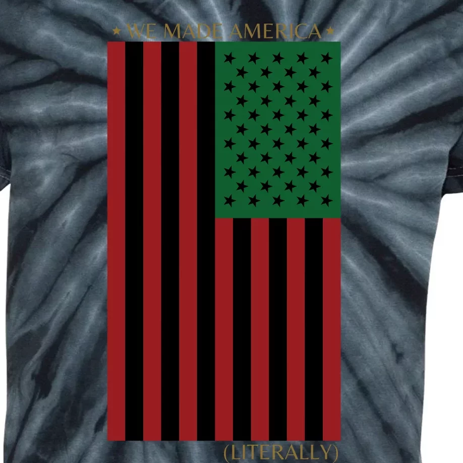 Red Black And Green Flag RBG American Flag Kids Tie-Dye T-Shirt