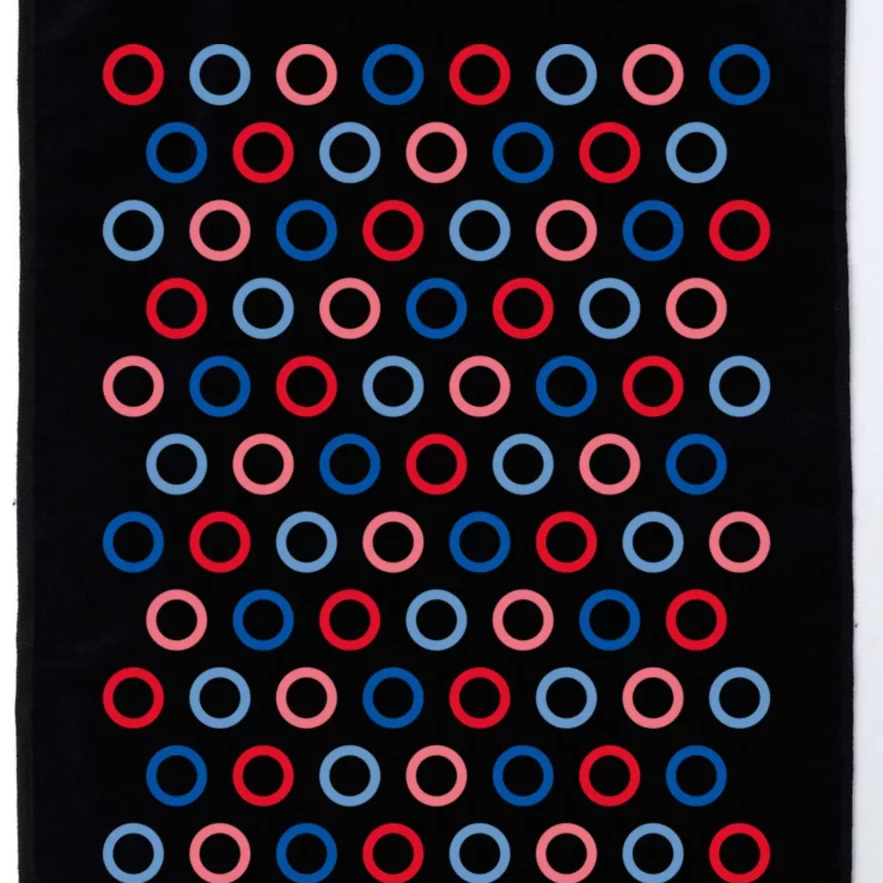 Red Blue And Light Blue Polka Dot Ring Cute Platinum Collection Golf Towel