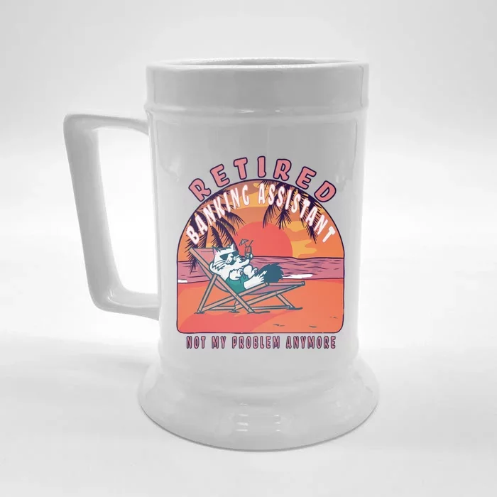 Retired Banking Assistant Funny Vintage Retiret Gift Front & Back Beer Stein