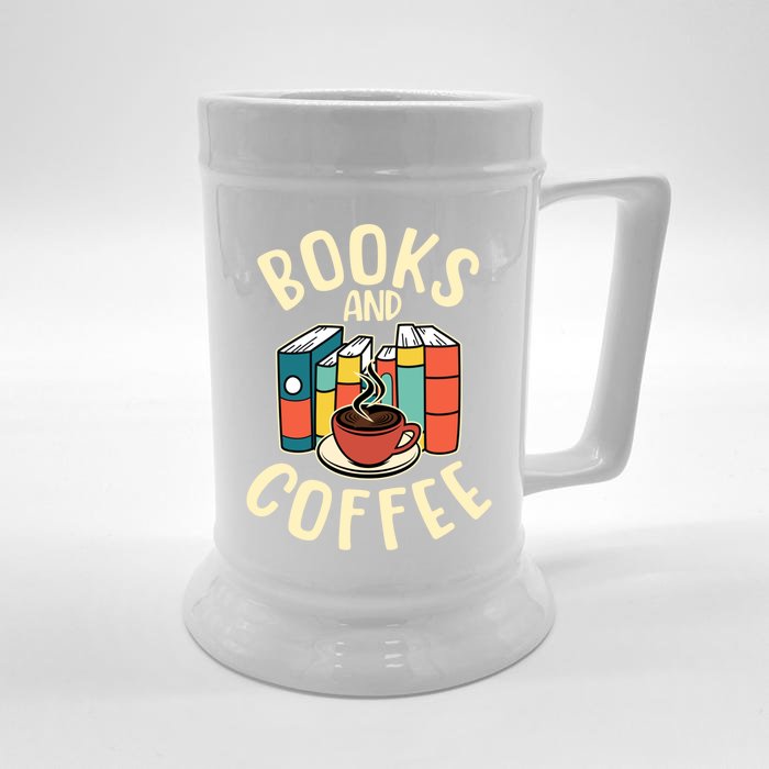 Reading Books And Coffee Bookaholilc Bookworm Reading Gift Front & Back Beer Stein