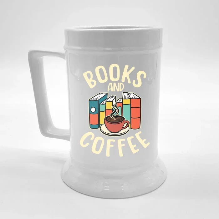 Reading Books And Coffee Bookaholilc Bookworm Reading Gift Front & Back Beer Stein