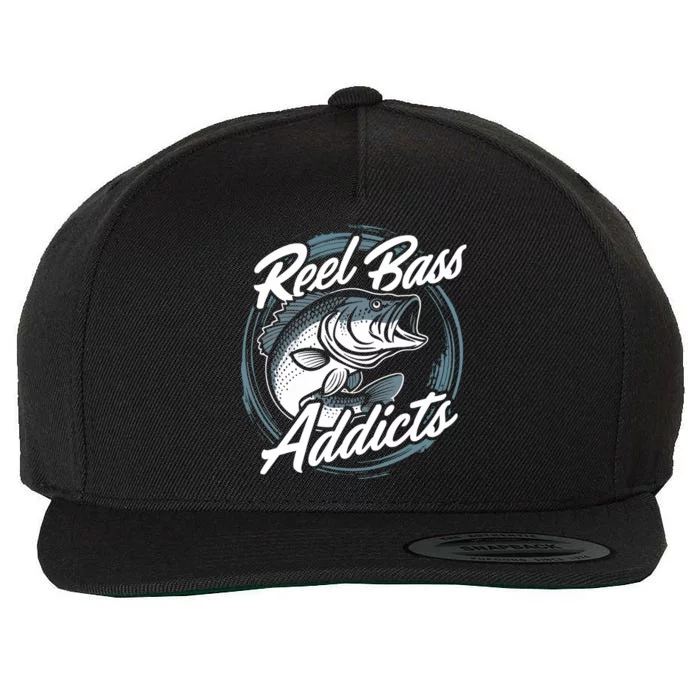 Reel Bass Addicts Bass Fishing Gift Wool Snapback Cap