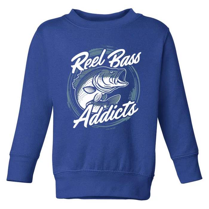 Reel Bass Addicts Bass Fishing Gift Toddler Sweatshirt