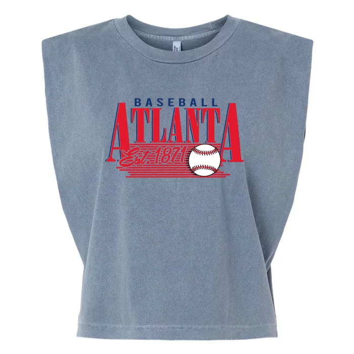 Retro Baseball Atlanta Est 1871 Garment-Dyed Women's Muscle Tee