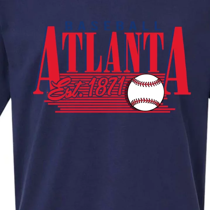 Retro Baseball Atlanta Est 1871 Sueded Cloud Jersey T-Shirt