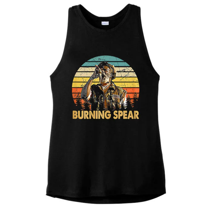 Retro Burning Art Spear Music Jamaican Singers Ladies Tri-Blend Wicking Tank