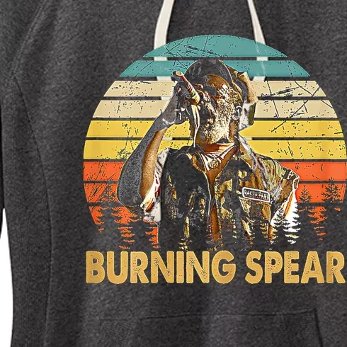 Retro Burning Art Spear Music Jamaican Singers Women's Fleece Hoodie