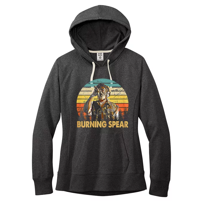 Retro Burning Art Spear Music Jamaican Singers Women's Fleece Hoodie