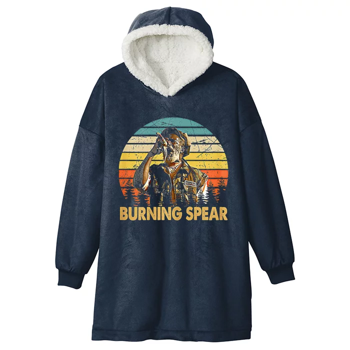 Retro Burning Art Spear Music Jamaican Singers Hooded Wearable Blanket