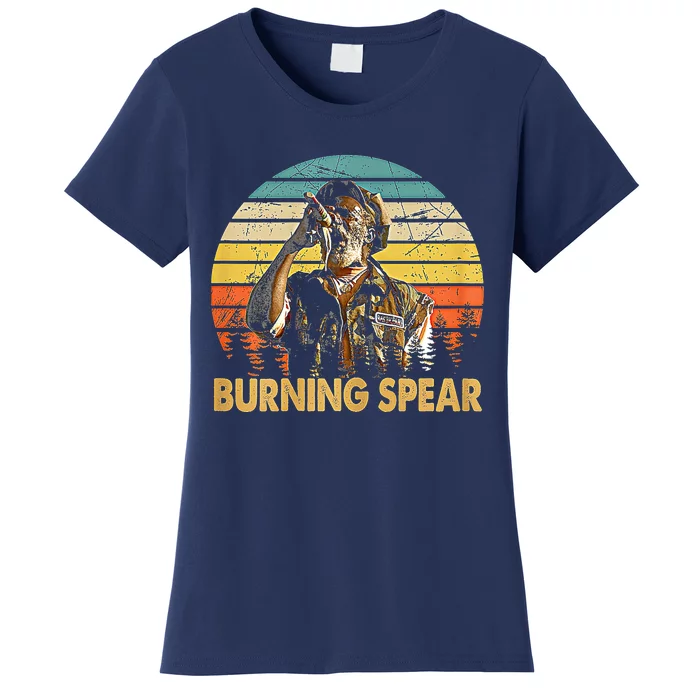 Retro Burning Art Spear Music Jamaican Singers Women's T-Shirt