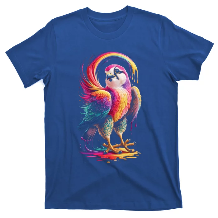 Rainbow Bird Art Colorful Bird Lover Birdwatching Gift T-Shirt