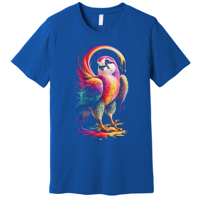 Rainbow Bird Art Colorful Bird Lover Birdwatching Gift Premium T-Shirt