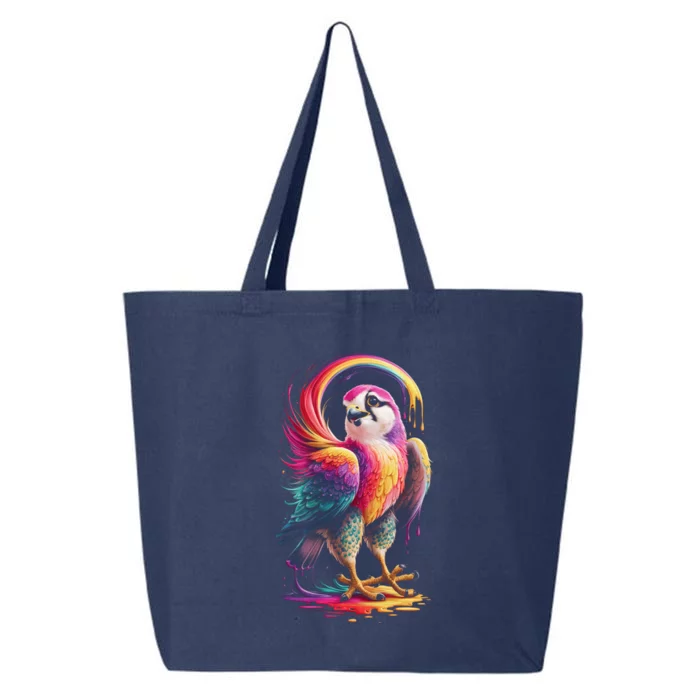 Rainbow Bird Art Colorful Bird Lover Birdwatching Gift 25L Jumbo Tote