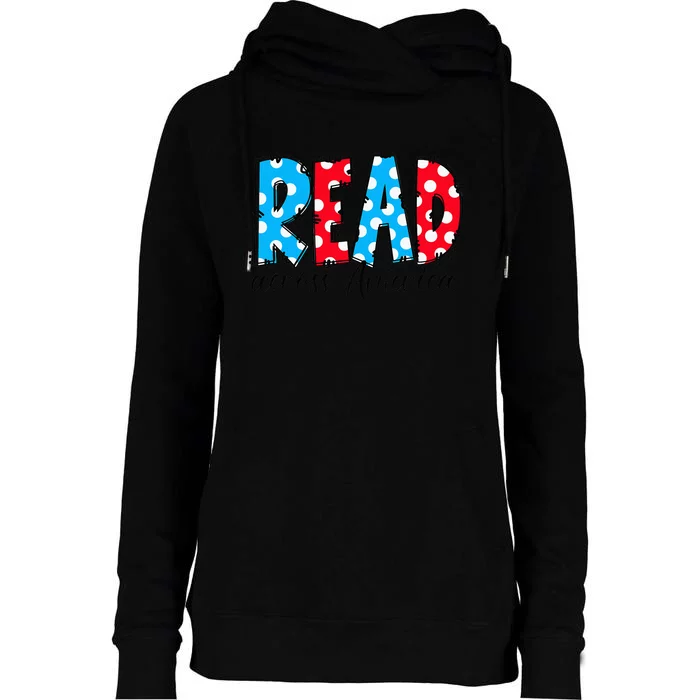 Read Books Across America Funny Bookworm Reader Book Lover Womens Funnel Neck Pullover Hood