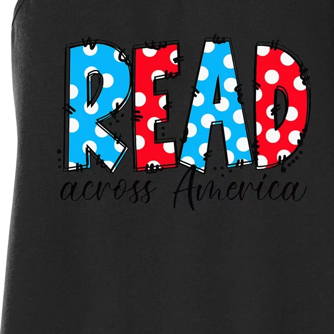 Read Books Across America Funny Bookworm Reader Book Lover Women's Racerback Tank