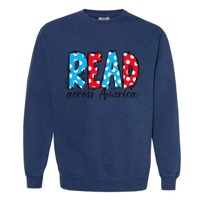 Read Books Across America Funny Bookworm Reader Book Lover Garment-Dyed Sweatshirt