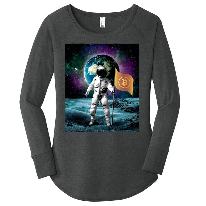 Retro Bitcoin Astronaut Women's Perfect Tri Tunic Long Sleeve Shirt