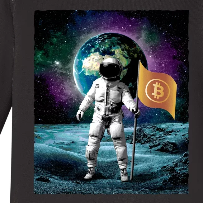 Retro Bitcoin Astronaut Baby Long Sleeve Bodysuit