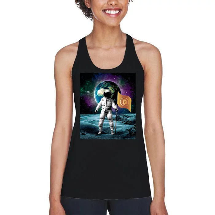 Retro Bitcoin Astronaut Women's Racerback Tank