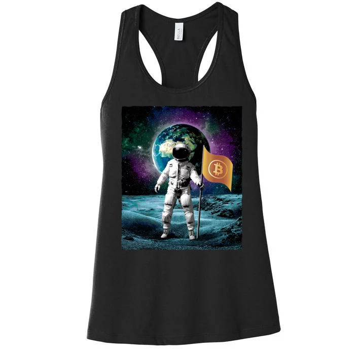 Retro Bitcoin Astronaut Women's Racerback Tank