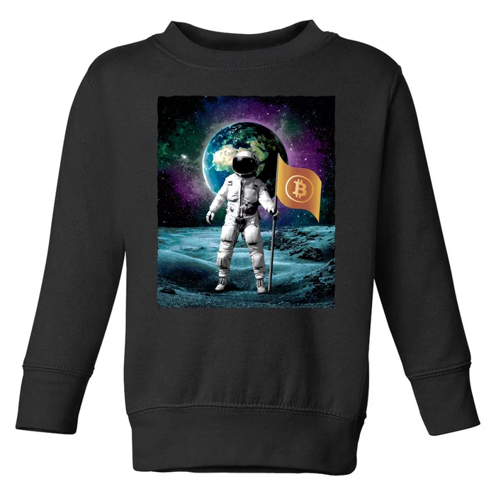 Retro Bitcoin Astronaut Toddler Sweatshirt