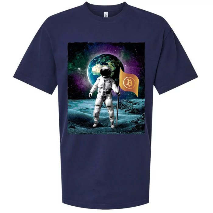 Retro Bitcoin Astronaut Sueded Cloud Jersey T-Shirt