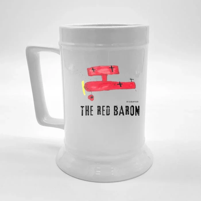 Red Baron Aviation Aircraft Airplane Front & Back Beer Stein